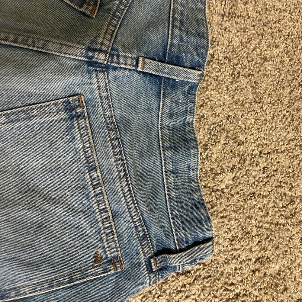 Madewell High Rise Relaxed Denim Shorts Cotton Distressed Cut Off Raw Hem Sz 27 - Picture 2 of 10